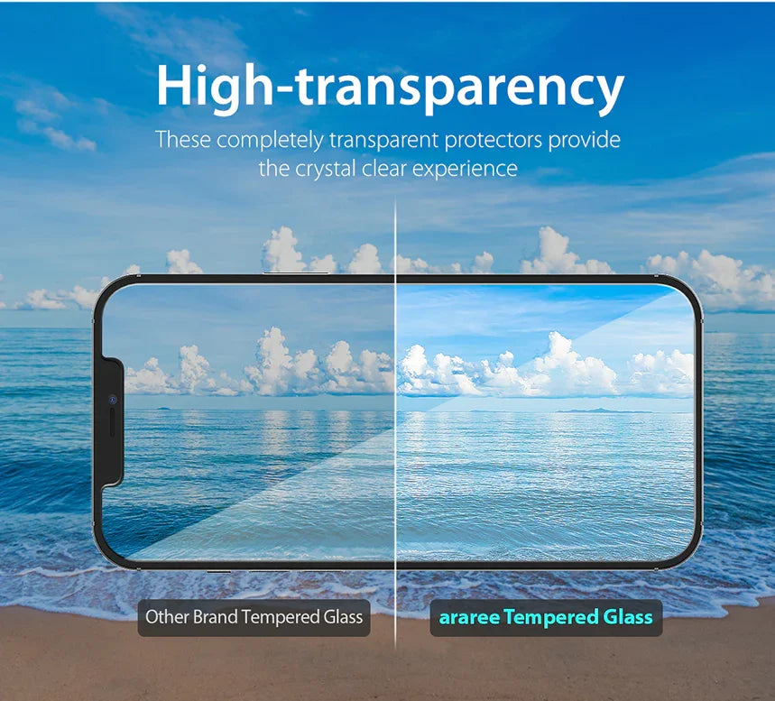 Araree Sub Core Tempered Glass For iPhone 12 Pro Max - Clear - Tashqila Araree Sub Core Tempered Glass For iPhone 12 Pro Max - Clear - Tashqila